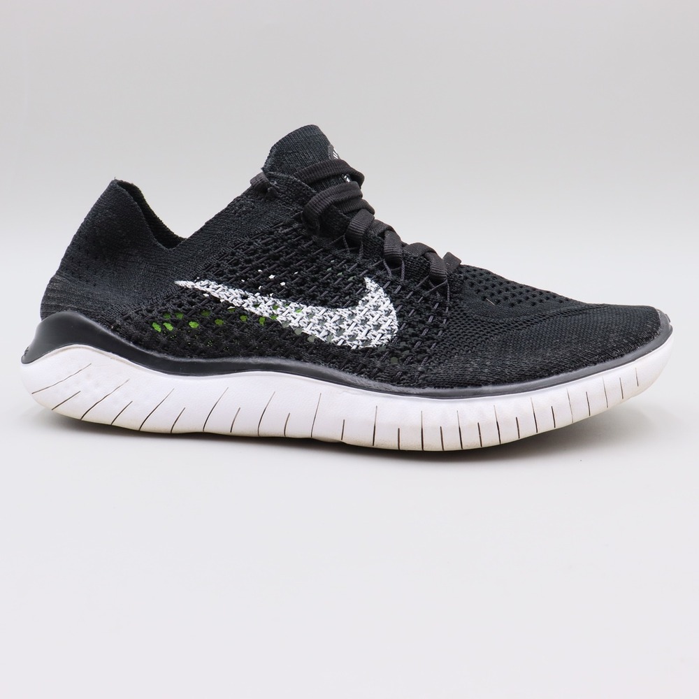 Nike Free RN Flyknit 2018 Womens Size 6 US Black White Running Shoes 942839-001
